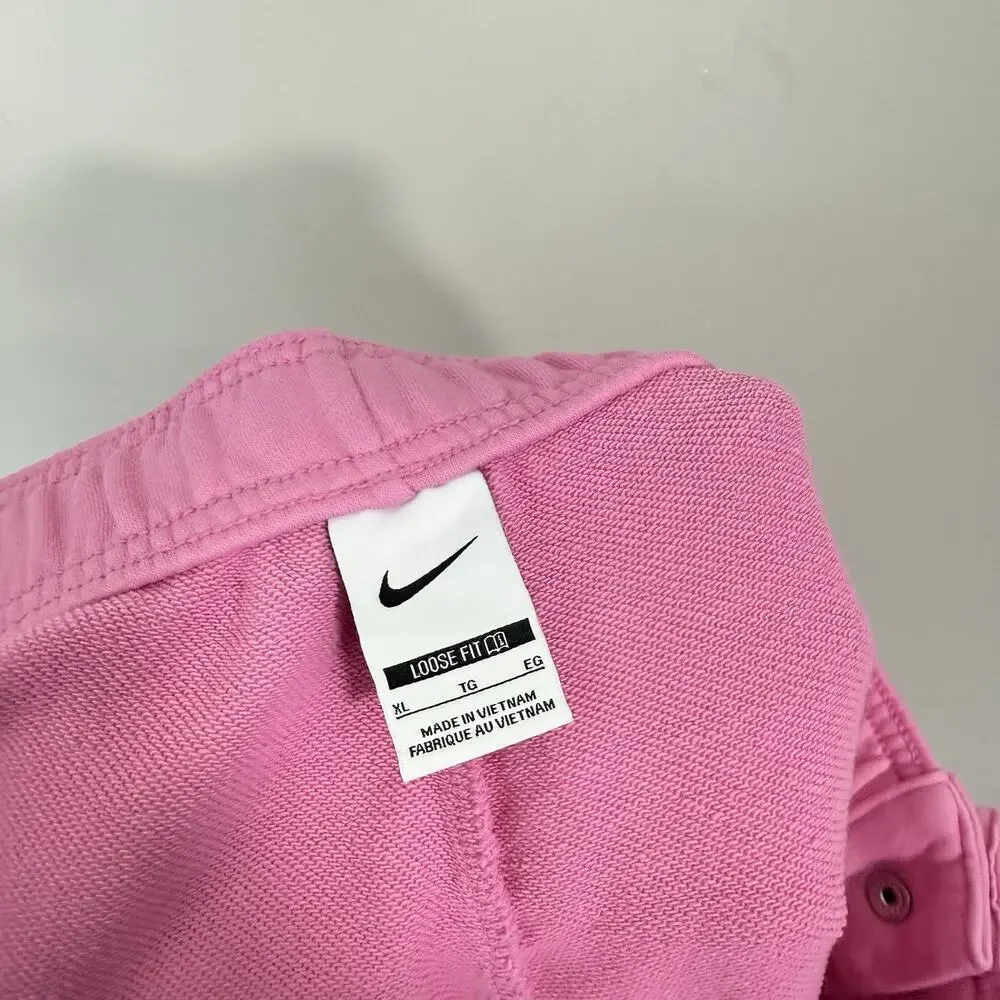 Nike Womens Fleece Tear Away Basketball Pants Pink Side Snap Button Track XL NEW - Picture 6 of 7